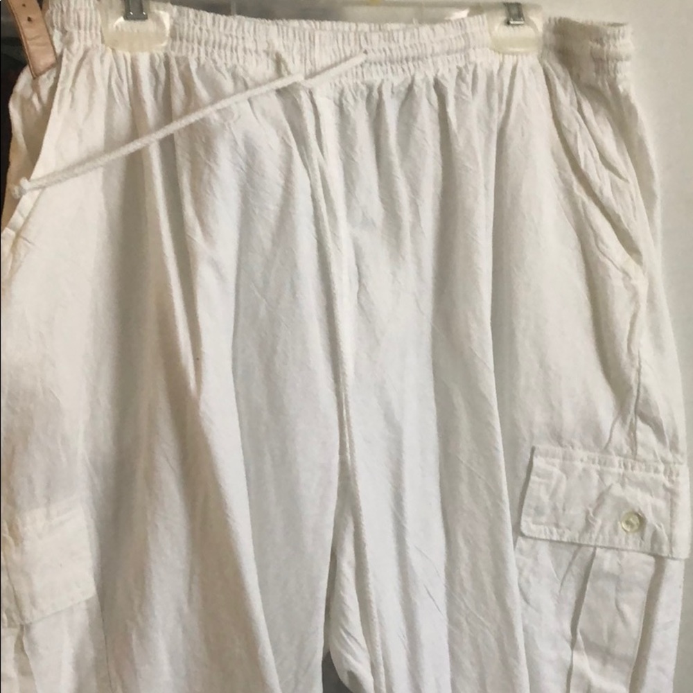 White Elastic Waist Khapris